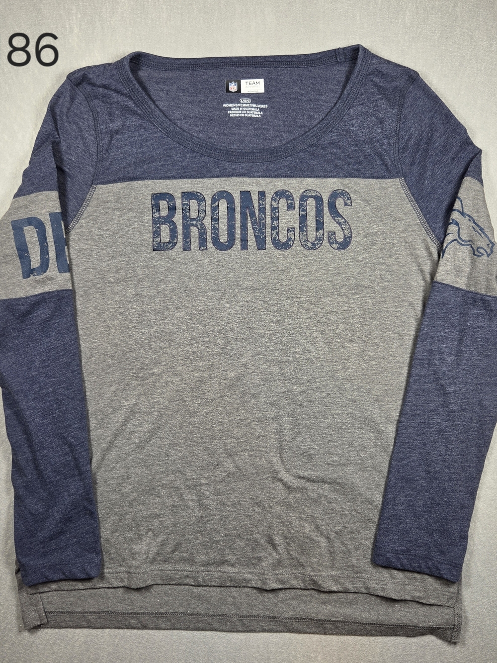 NFL Team Apparel Denver Broncos Women's Colorblock Long Sleeve Graphic T-Shirt